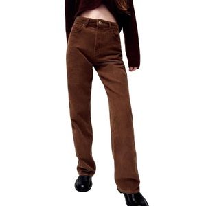 Corduroy High Rise Wide Leg Pants